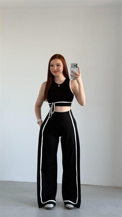 Hadise Crop Bağlama Takım Siyah