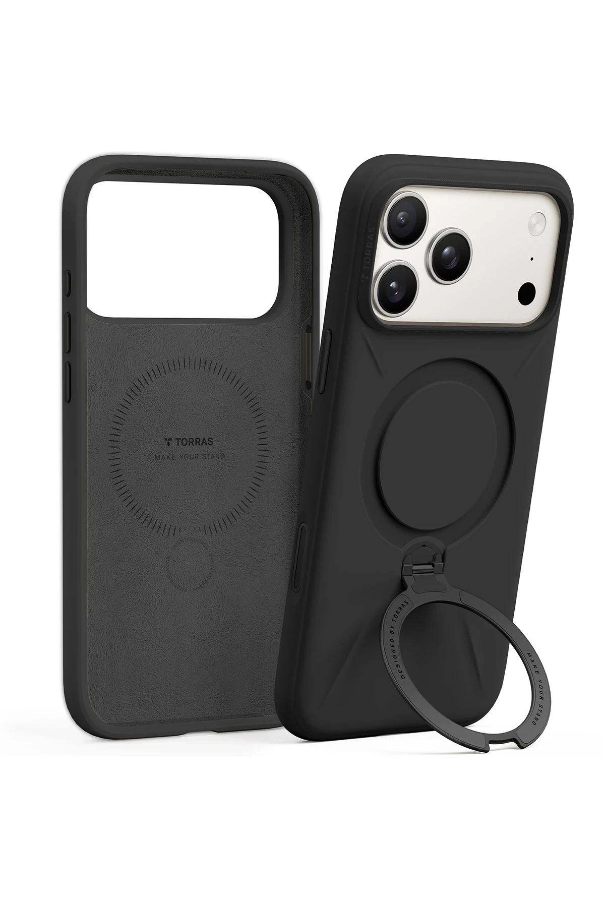 Torras iPhone 17 Pro Max O Stand Spin Silicone Seri Magsafe Kılıf