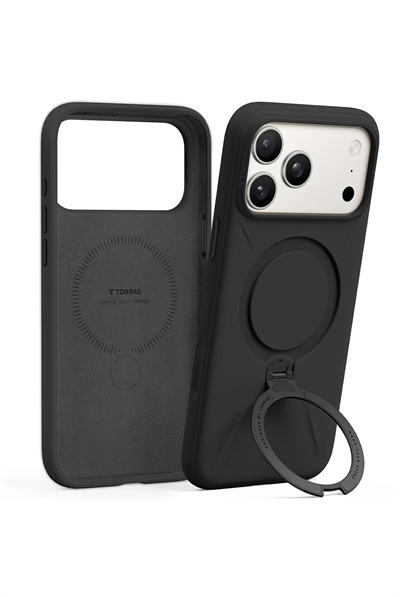Torras iPhone 17 Pro Max O Stand Spin Silicone Seri Magsafe Kılıf