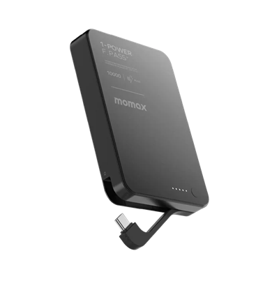 Momax Power F.Pass⁺ 10000mAh Manyetik Pil Paketi (Dahili Kablolu) Powerbank