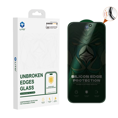 Lito D+ Ultra iPhone 15 Pro Silikon Kenar Privacy Ekran Koruyucu