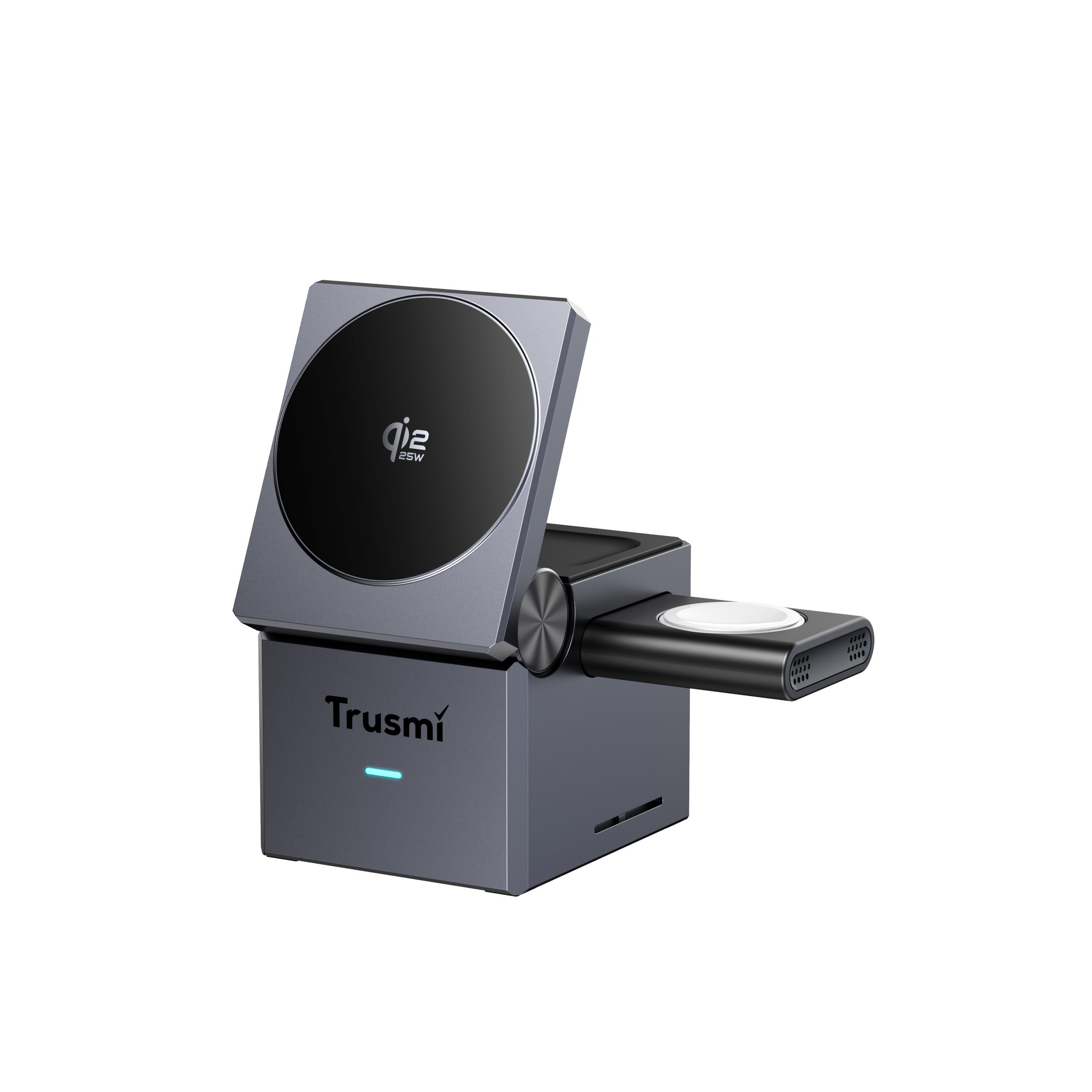TRUSMI T1-MPP25 Qi2 25W 3'ü 1 Arada Küp Kablosuz Şarj İstasyonu 