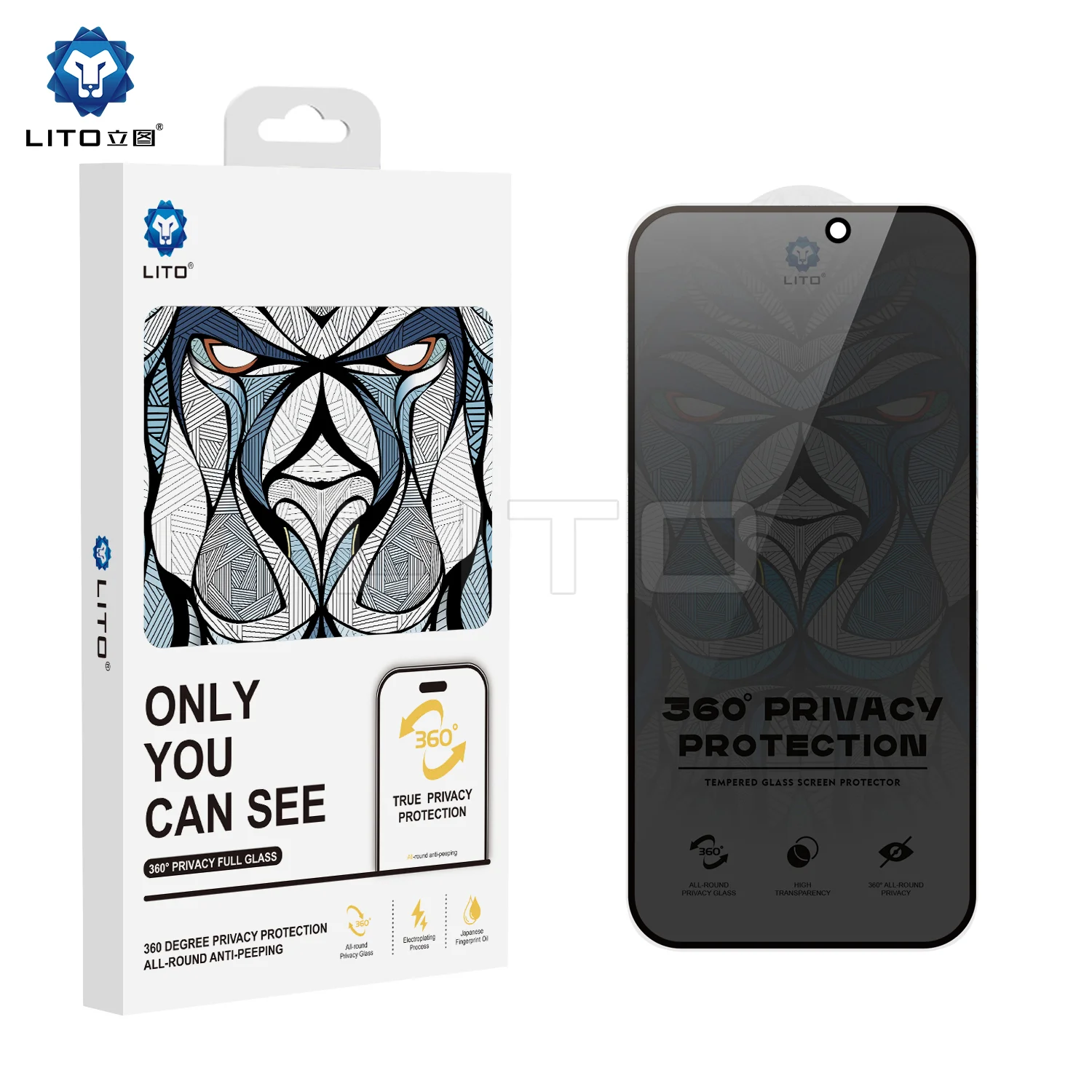 Lito D+ Ultra iPhone 17 Pro Max 360° Privacy Full Glass Ekran Koruyucu