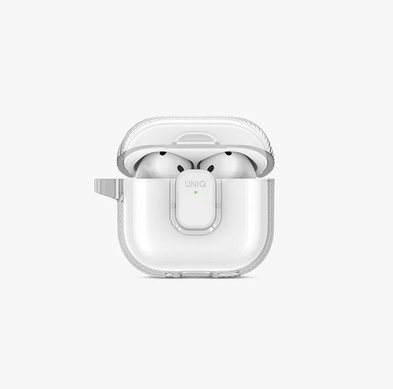 Uniq AirPods 4 Glase Pro Şeffaf Mıknatıslı Kapamalı Kılıf
