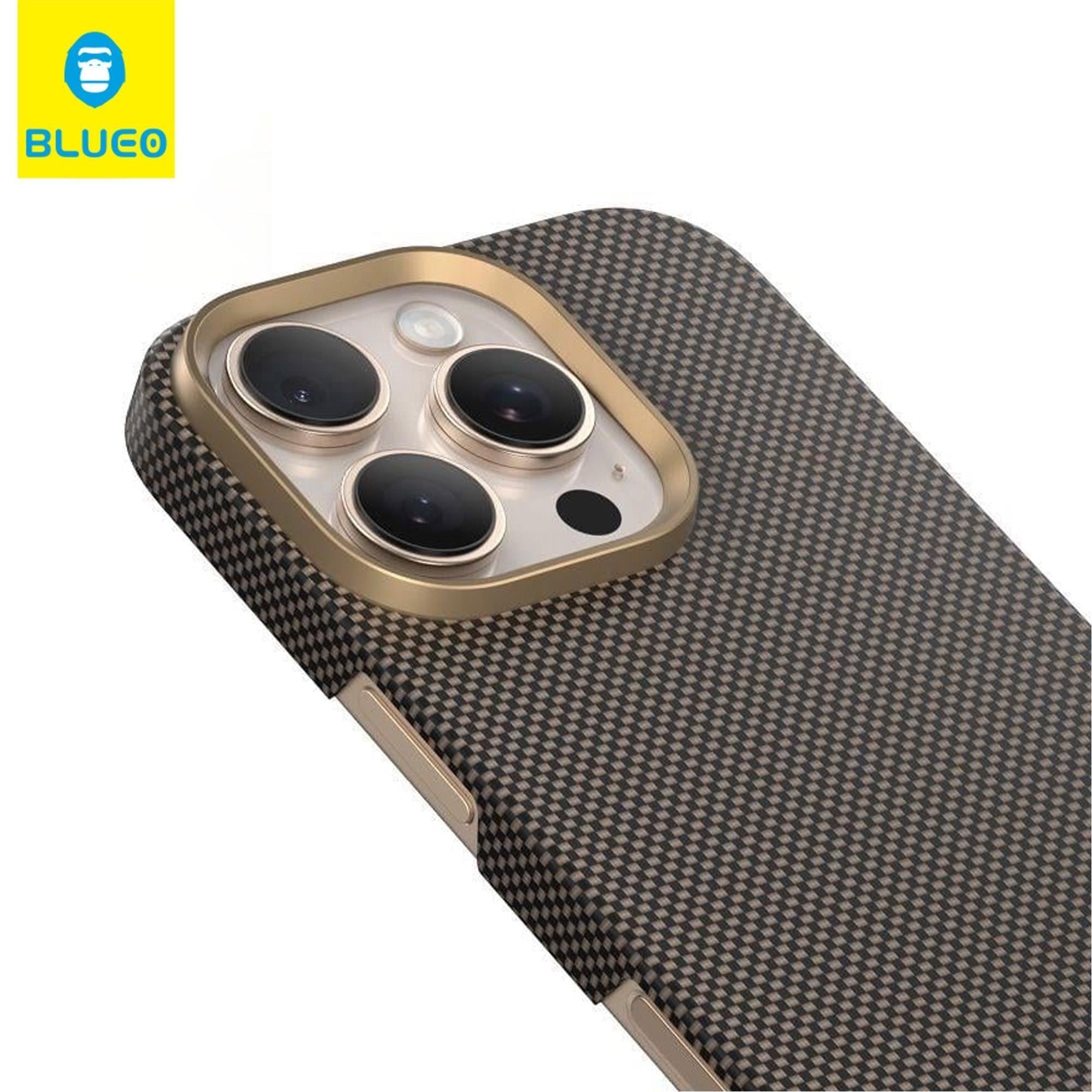 Blueo iPhone 16 Pro Max Aramid Karbon Fiber 600D Plain Weave Magnetic Kılıf
