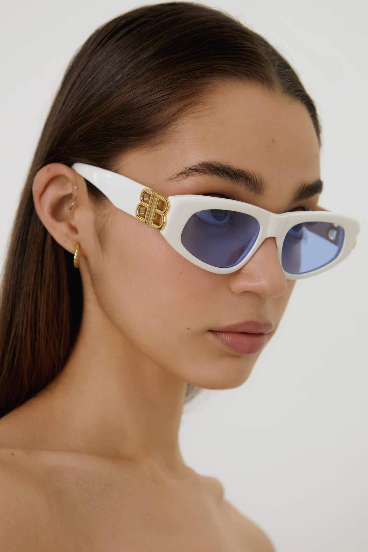 Balenciaga BB0095S 004 53 - Gold/White Güneş Gözlüğü