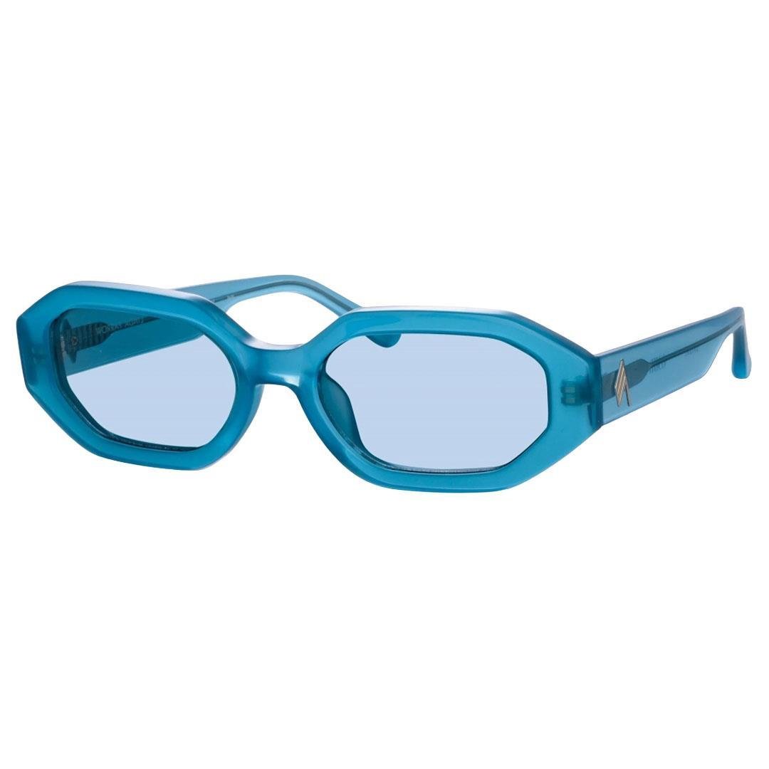 LINDA FARROW ATTICO IRENE SUN Turquoise/Silver - Turquoise Lens