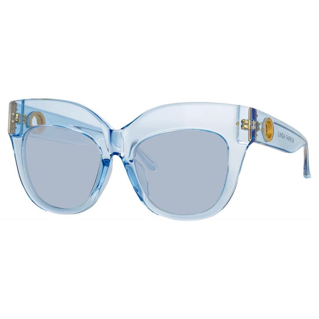 LINDA FARROW DUNAWAY SUN Blue/Yellow Gold - Solid Blue