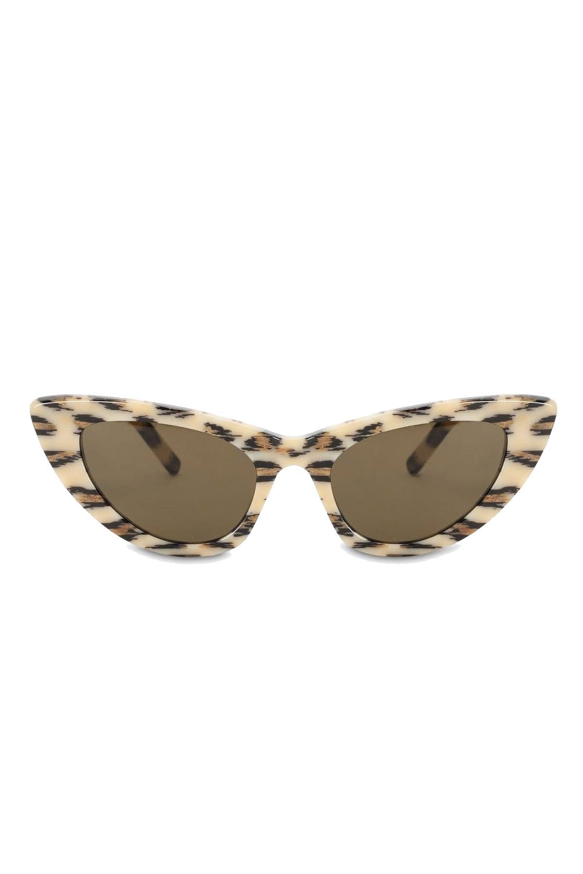 Saint Laurent Lily Leopard Print Cat Eye Kadın Güneş Gözlüğü