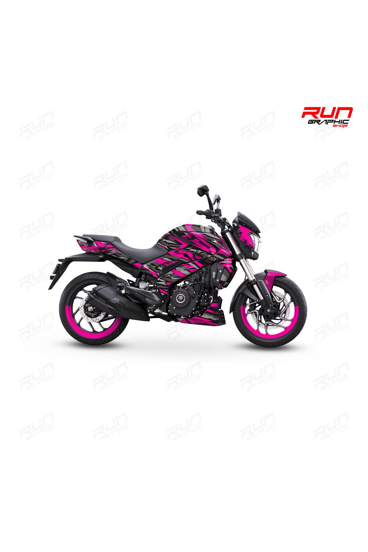 Bajaj Dominar 400 ve 250 Kırmızı Çizgi Desenli Tam Kaplama Grafik Kiti, Motosiklet Sticker Seti