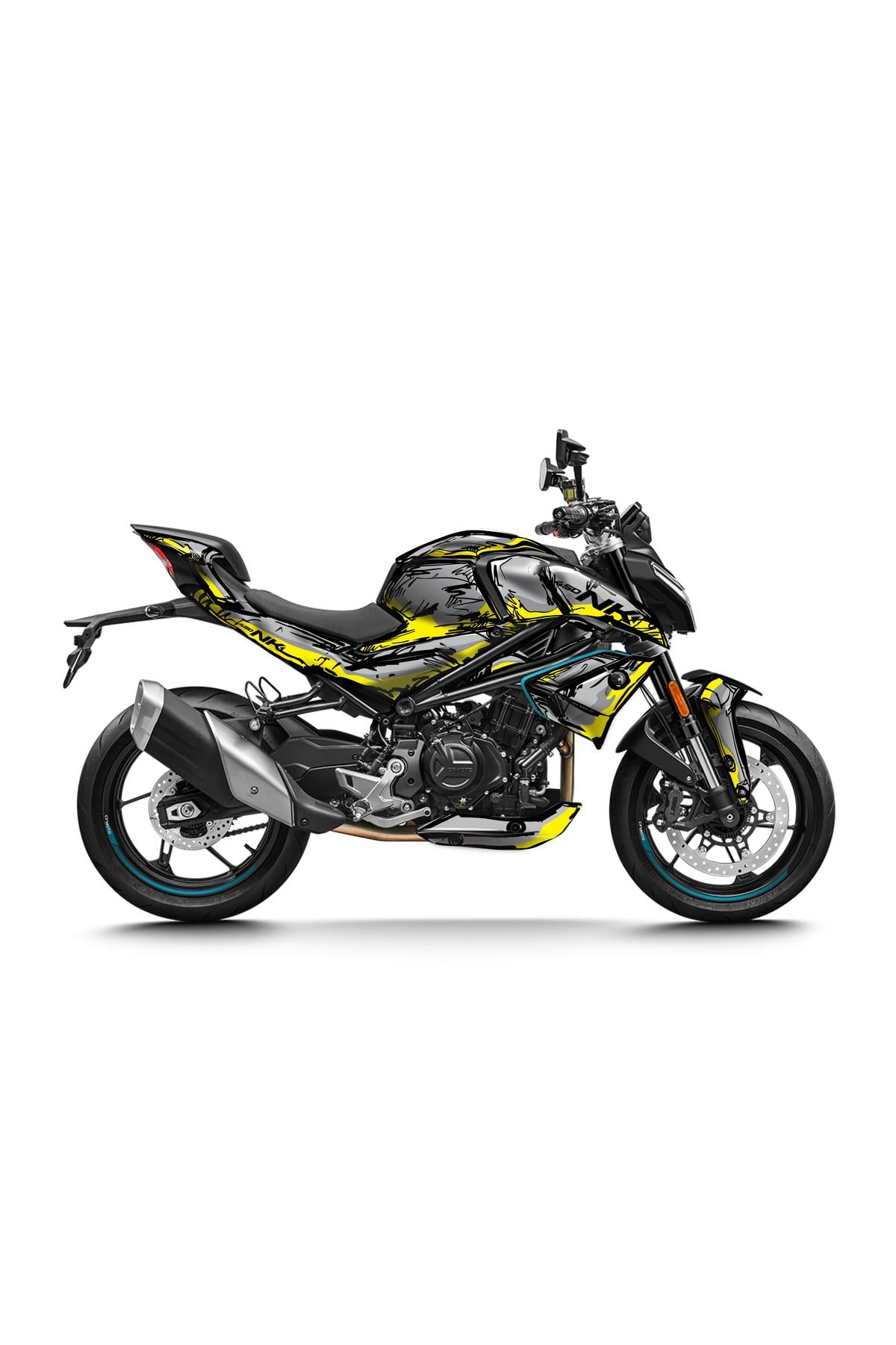 CFMOTO NK450 YELLOW CARTOON FULL COATED GRAPHIC KIT MOTORCYCLE STICKER SET