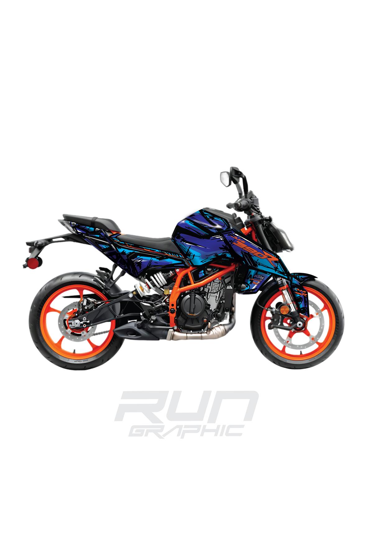 KTM DUKE 390 CARTOON GRAPHİC KİT STİCKER SET