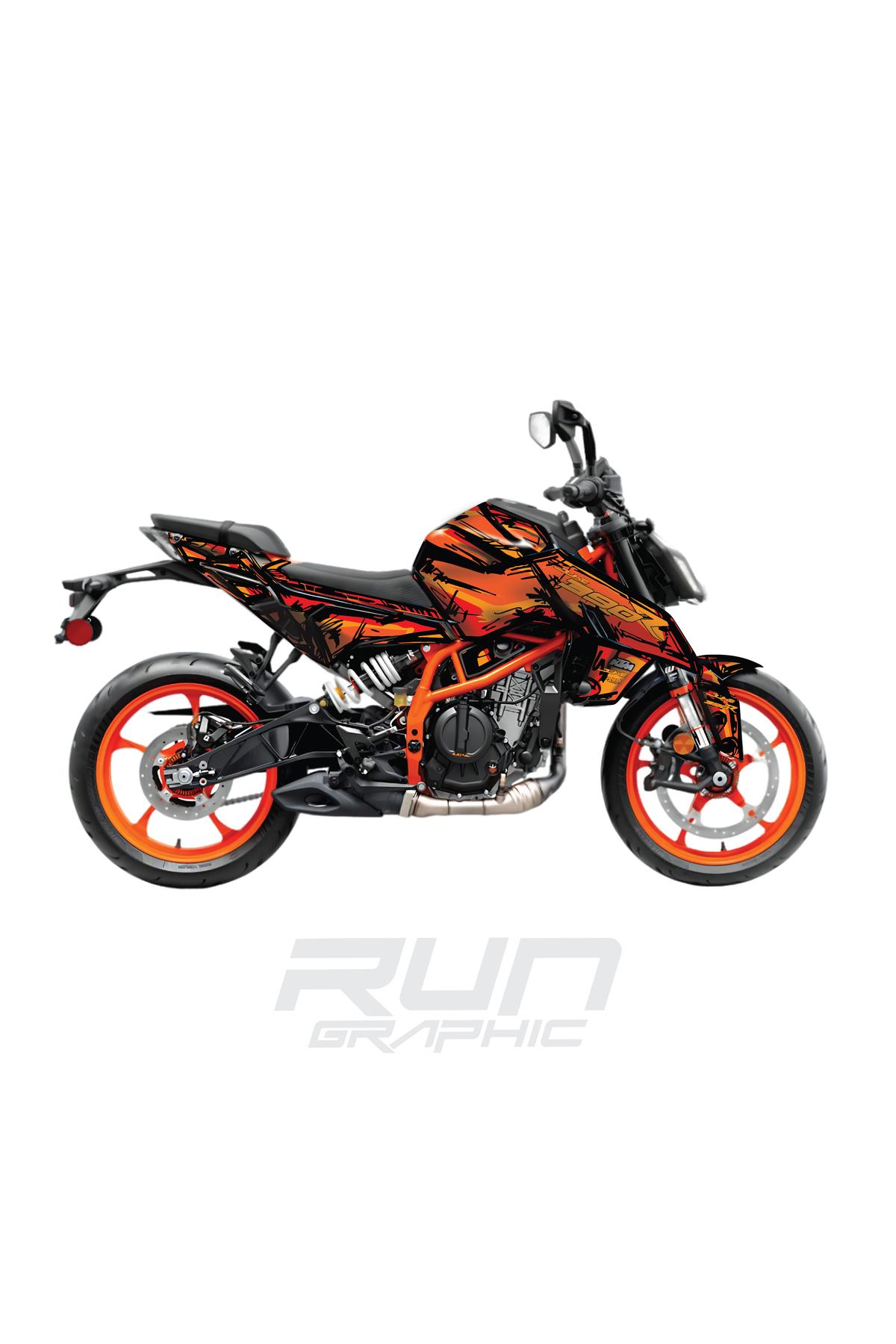 KTM DUKE 390 CARTOON GRAPHİC KİT STİCKER SET