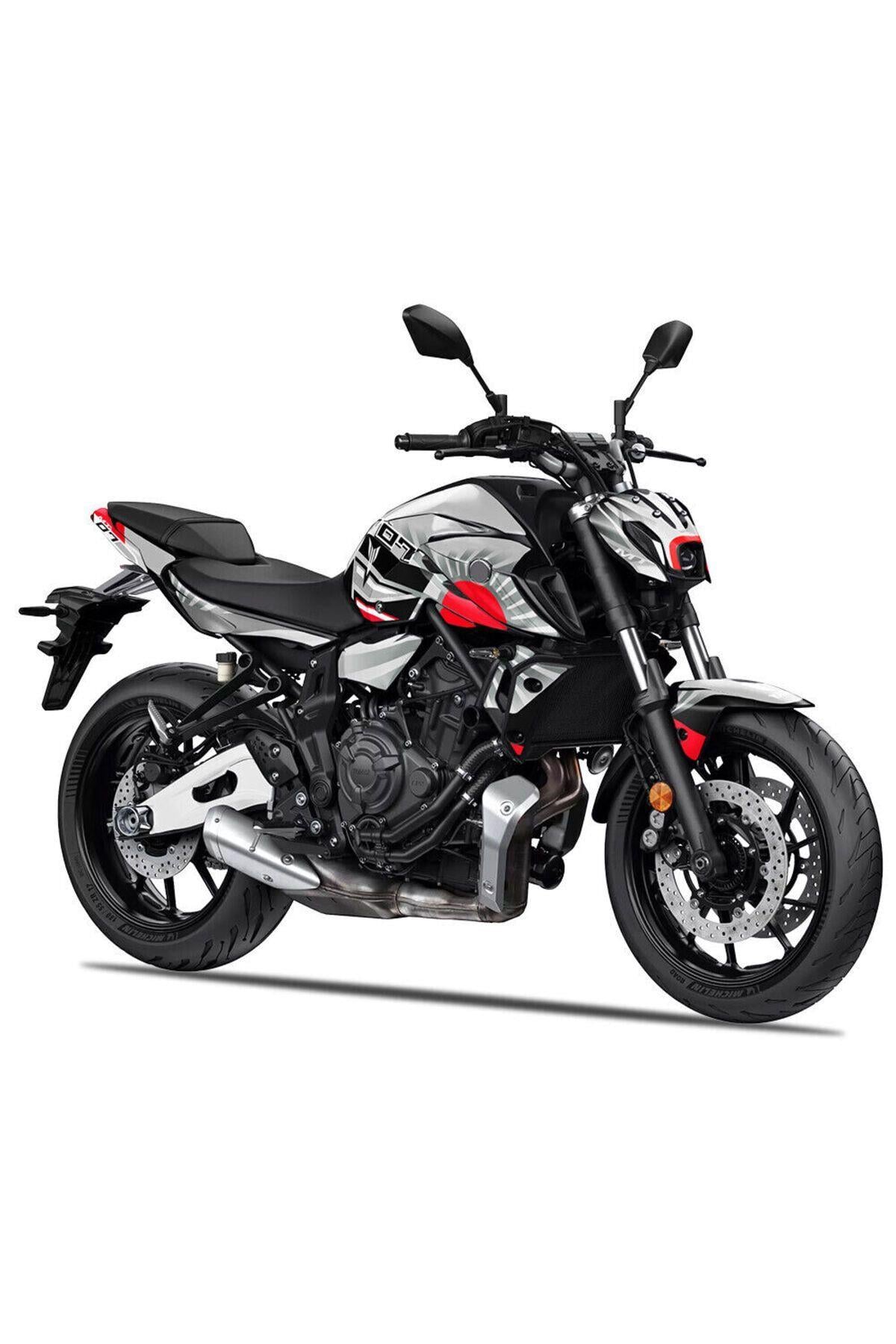 MT 07 2020-2023 Gray Red Moon Japan Full Body Kit Sticker Set