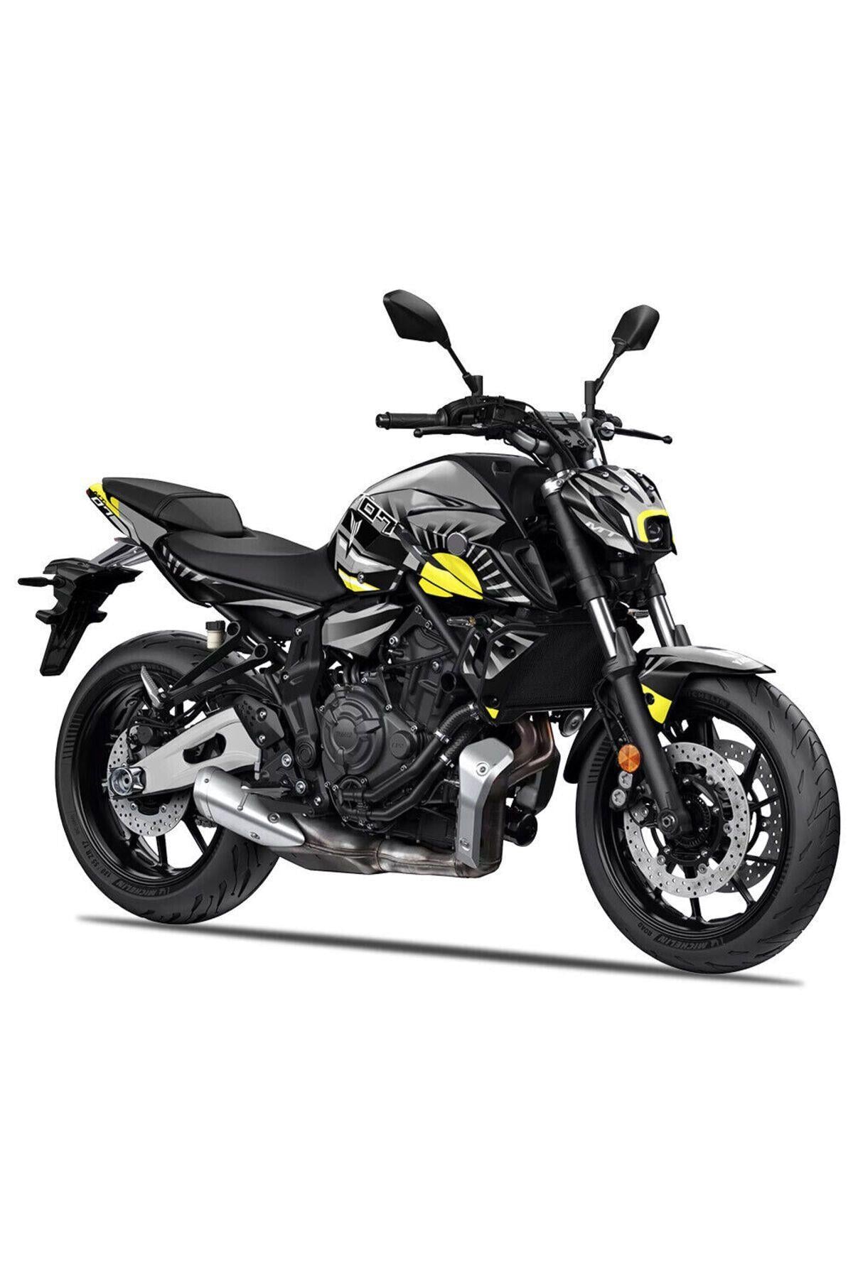 MT 07 2020-2023 Gray Yellow Moon Japan Full Body Kit Sticker Set