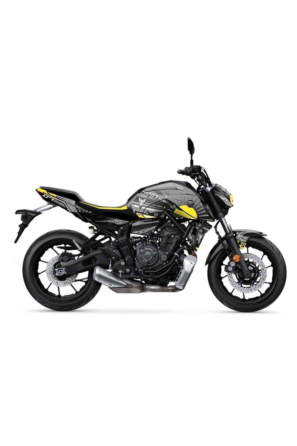 MT 07 2020-2023 Gray Yellow Moon Japan Full Body Kit Sticker Set