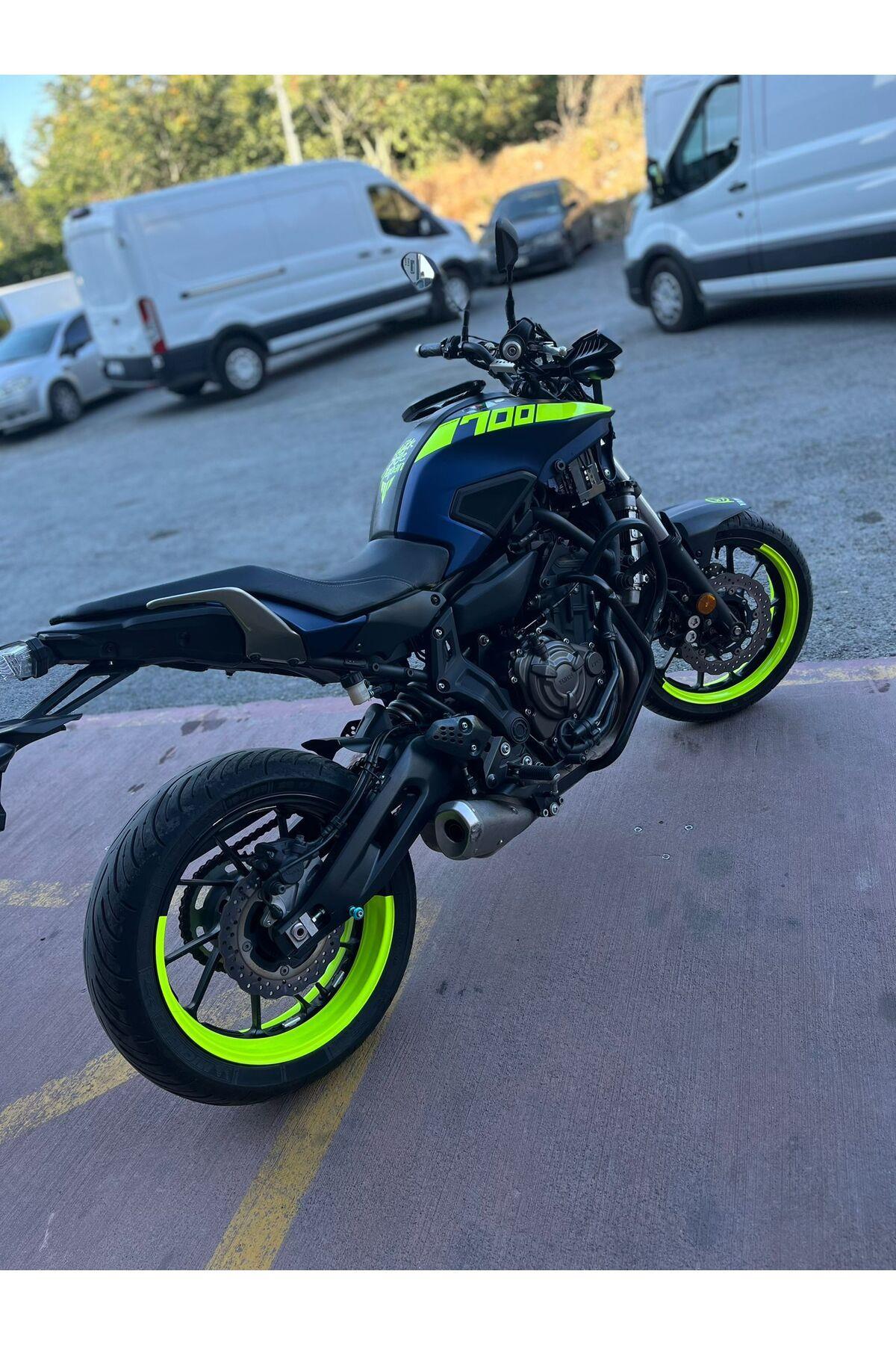 Mt07-600rr-r1 Ön 120 Arka 180 Ebat Uyumlu Yarım Jant Şeridi Sarı Toplam 4 Adet Takım Halinde