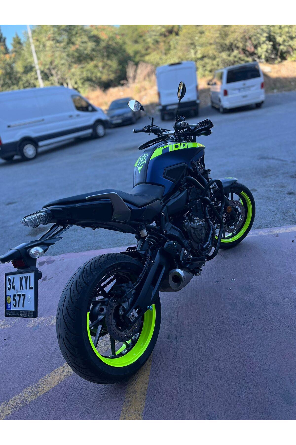 Mt07-600rr-r1 Ön 120 Arka 180 Ebat Uyumlu Yarım Jant Şeridi Sarı Toplam 4 Adet Takım Halinde