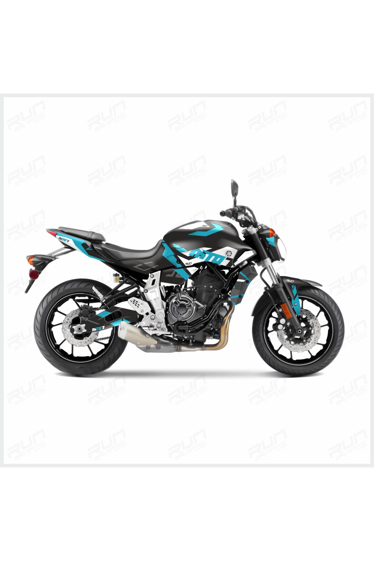 Yamaha MT-07 2014–2017 Compatible Zigzag Full Body Sticker Kit – Includes Wheel and Head Stickers