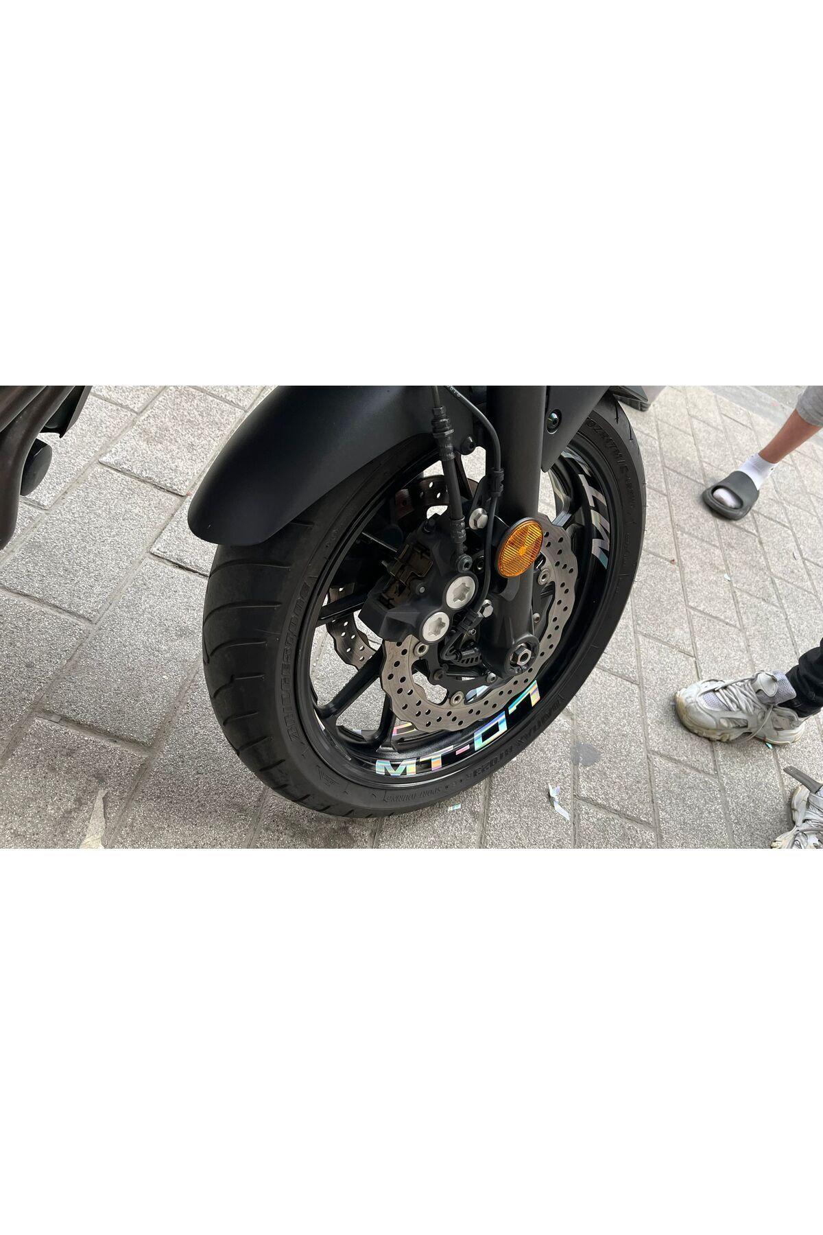 Yamaha MT-07 2018–2019 Hologram Wheel Sticker Set – With Inner Rim Lettering