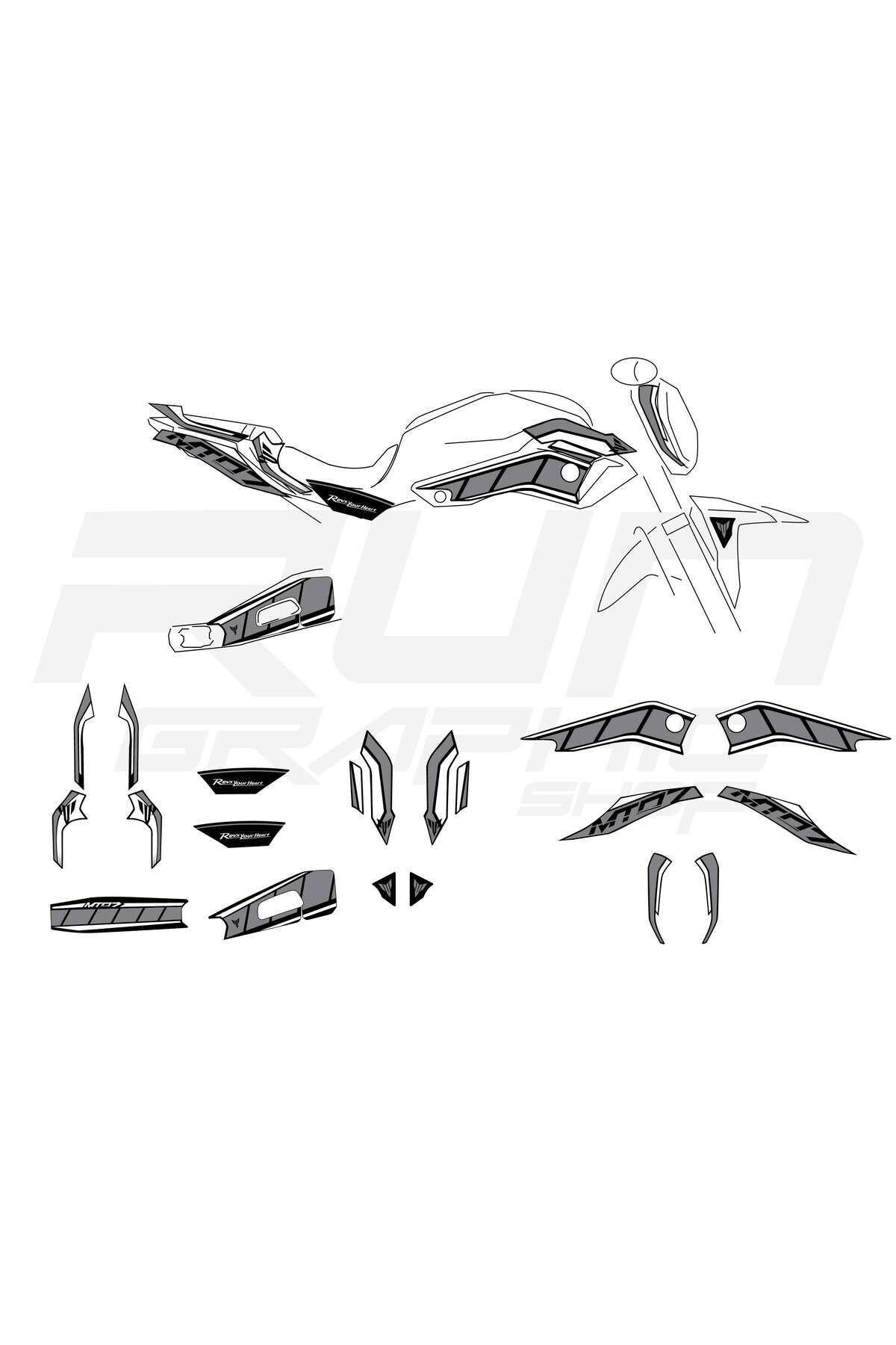 Yamaha MT 07 Purple Sticker Set