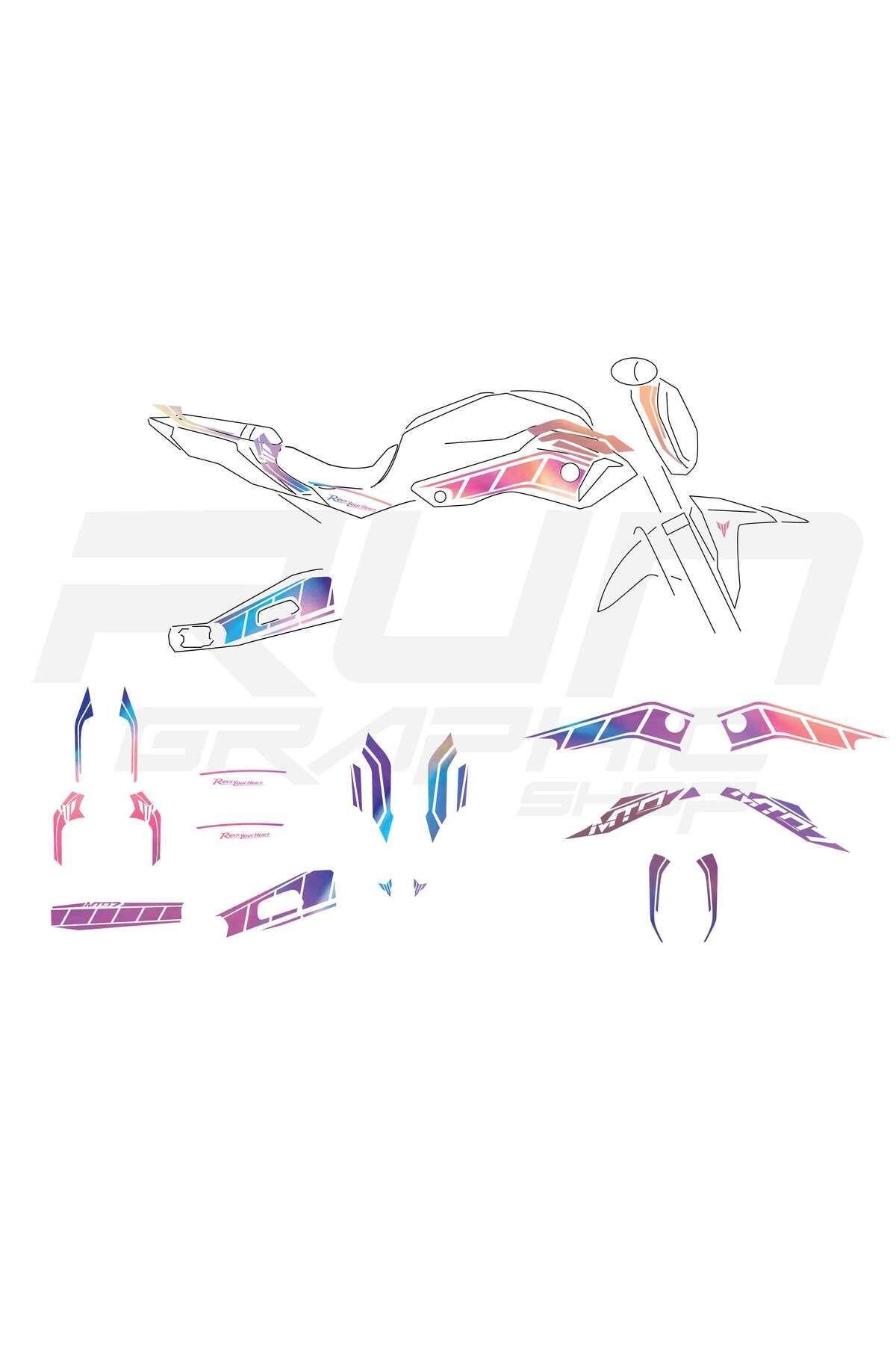 Yamaha MT 07 Compatible Hologram Sticker Set
