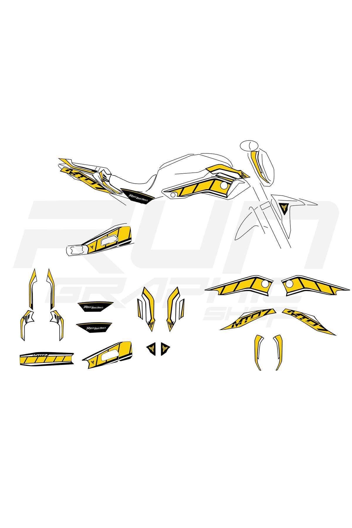 Yamaha MT 07 Compatible Yellow Sticker Set