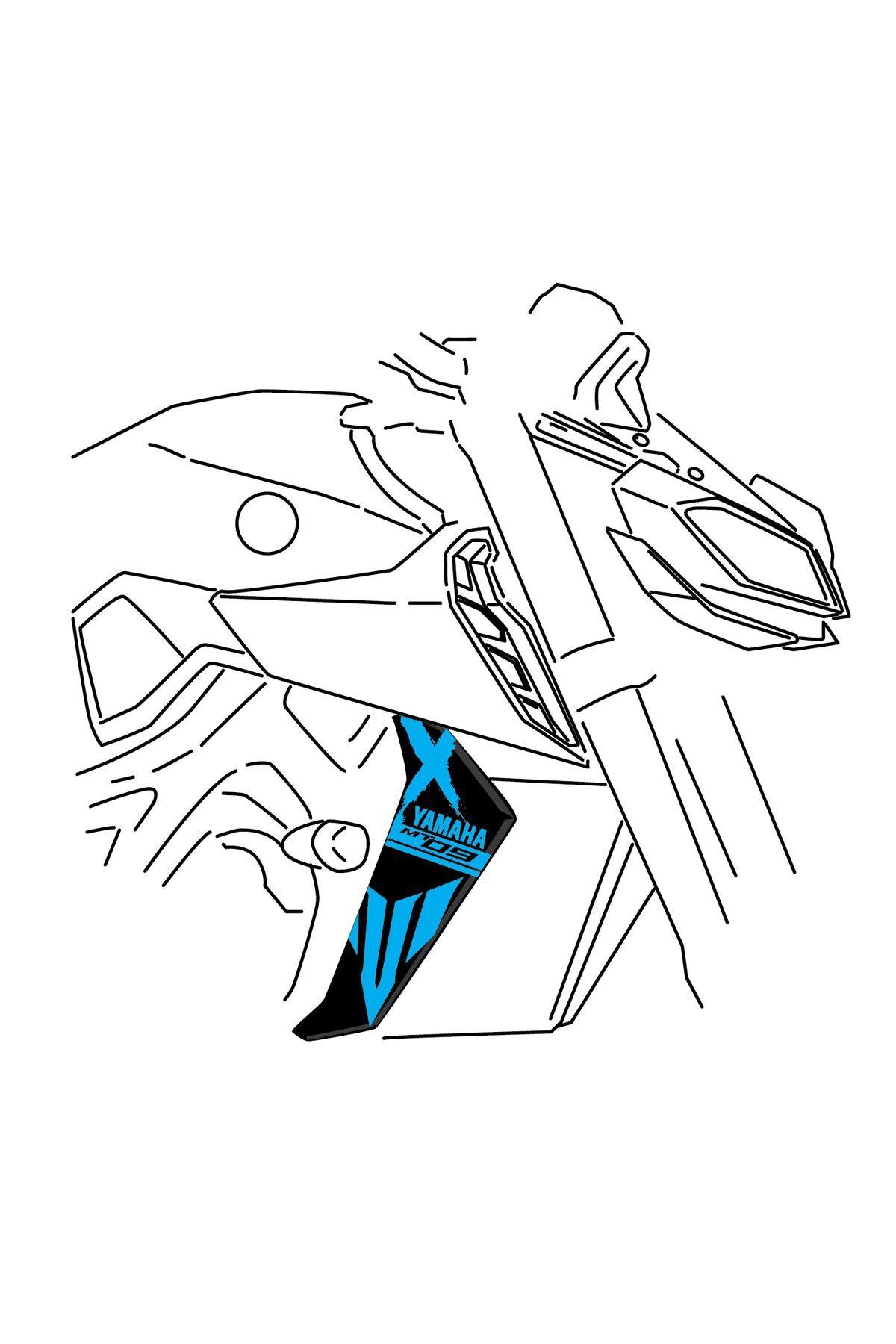 Yamaha MT-09 2017–2020 Compatible Motorcycle Radiator Cover Air Sticker – Model MDL2