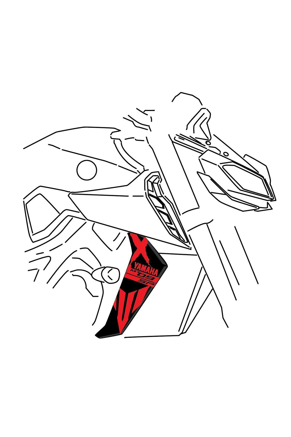 Yamaha MT-09 SP 2017–2020 Compatible Motorcycle Radiator Cover Air Sticker – Model MDL2