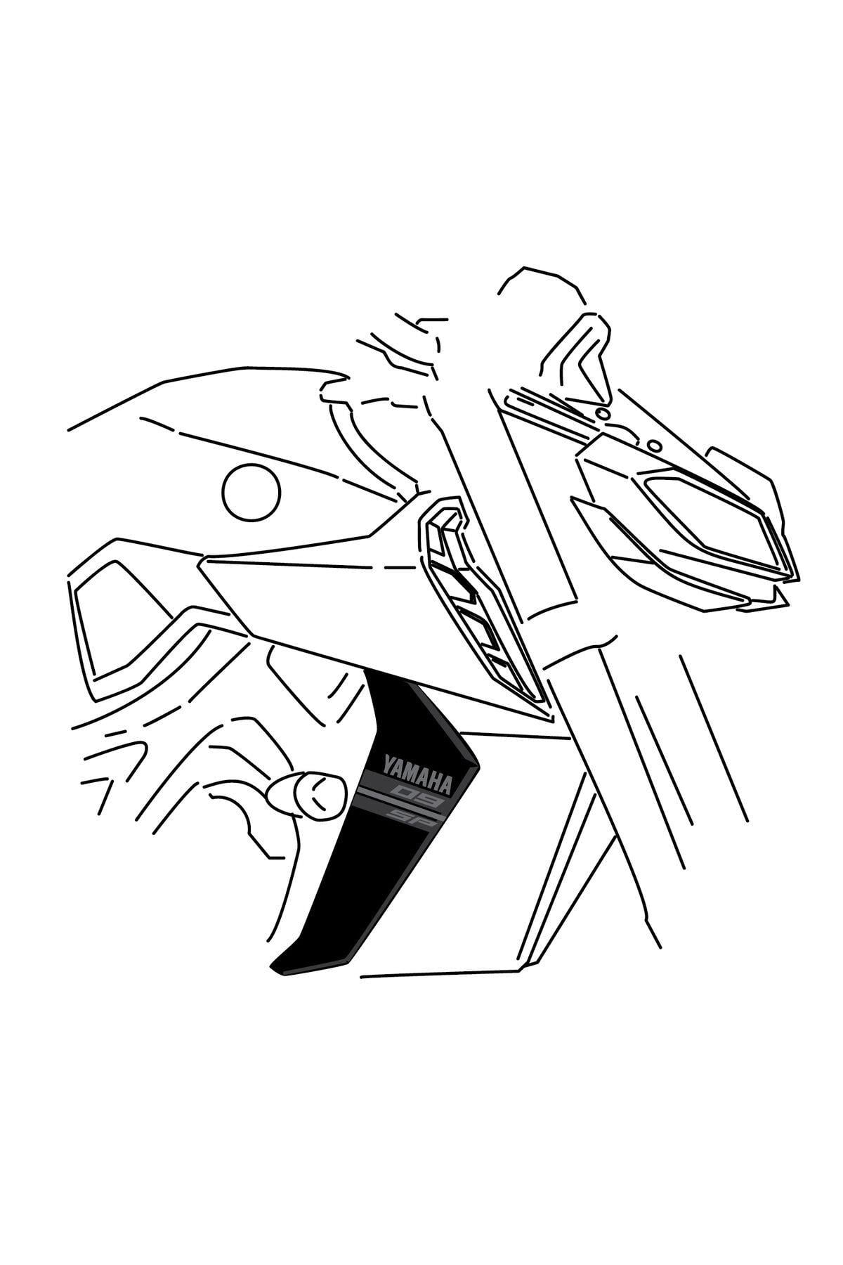 Yamaha MT-09 SP 2017–2020 Compatible Motorcycle Radiator Cover Air Sticker – Model MDL4
