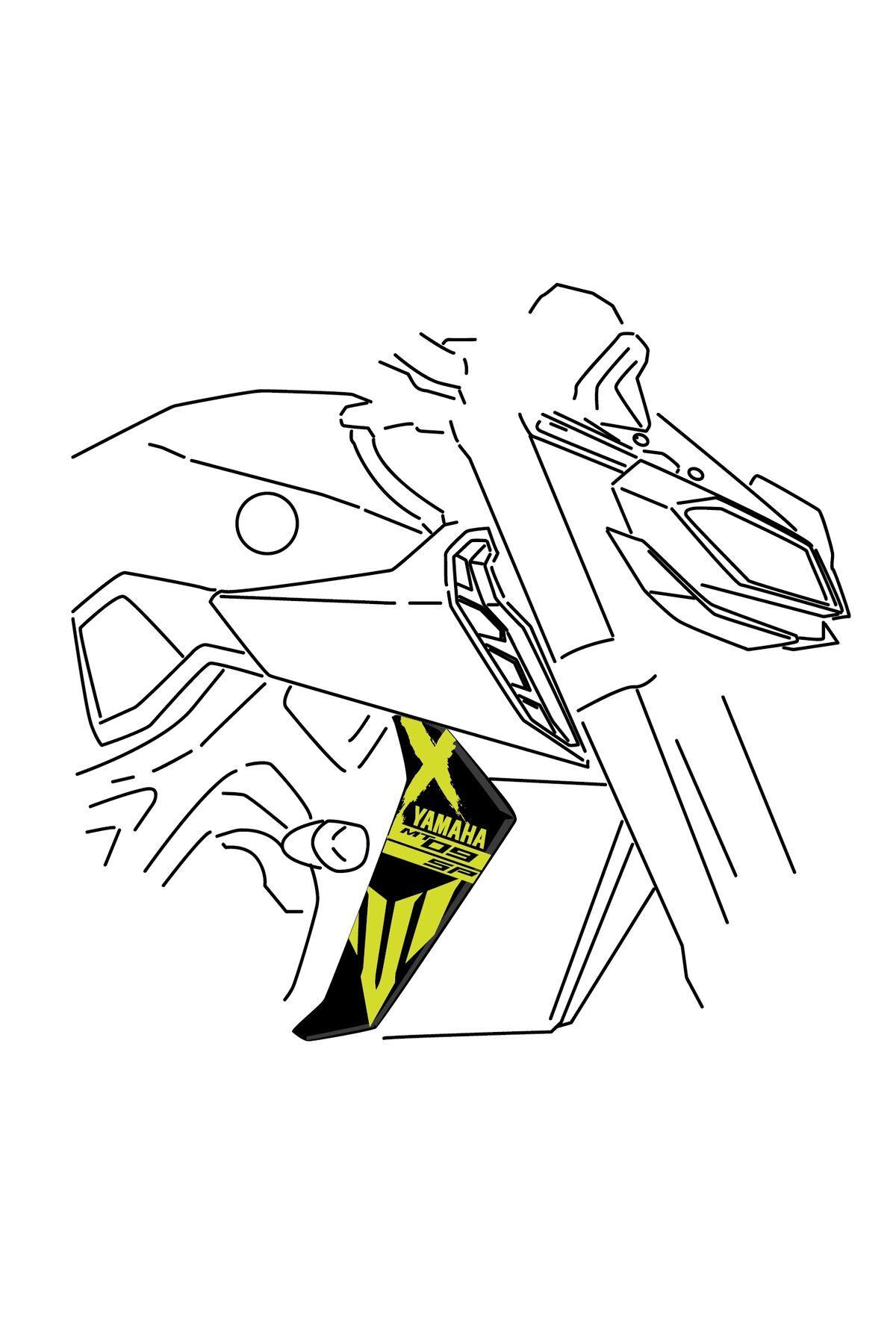 Yamaha MT-09 SP 2017–2020 Compatible Motorcycle Radiator Cover Air Sticker – Model MDL2