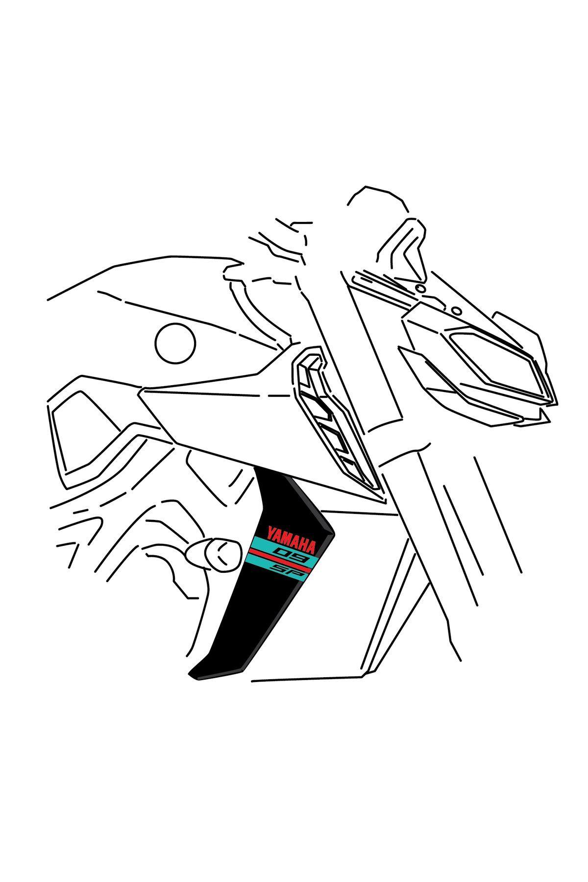 Yamaha MT-09 SP 2017–2020 Compatible Motorcycle Radiator Cover Air Sticker – Model MDL4