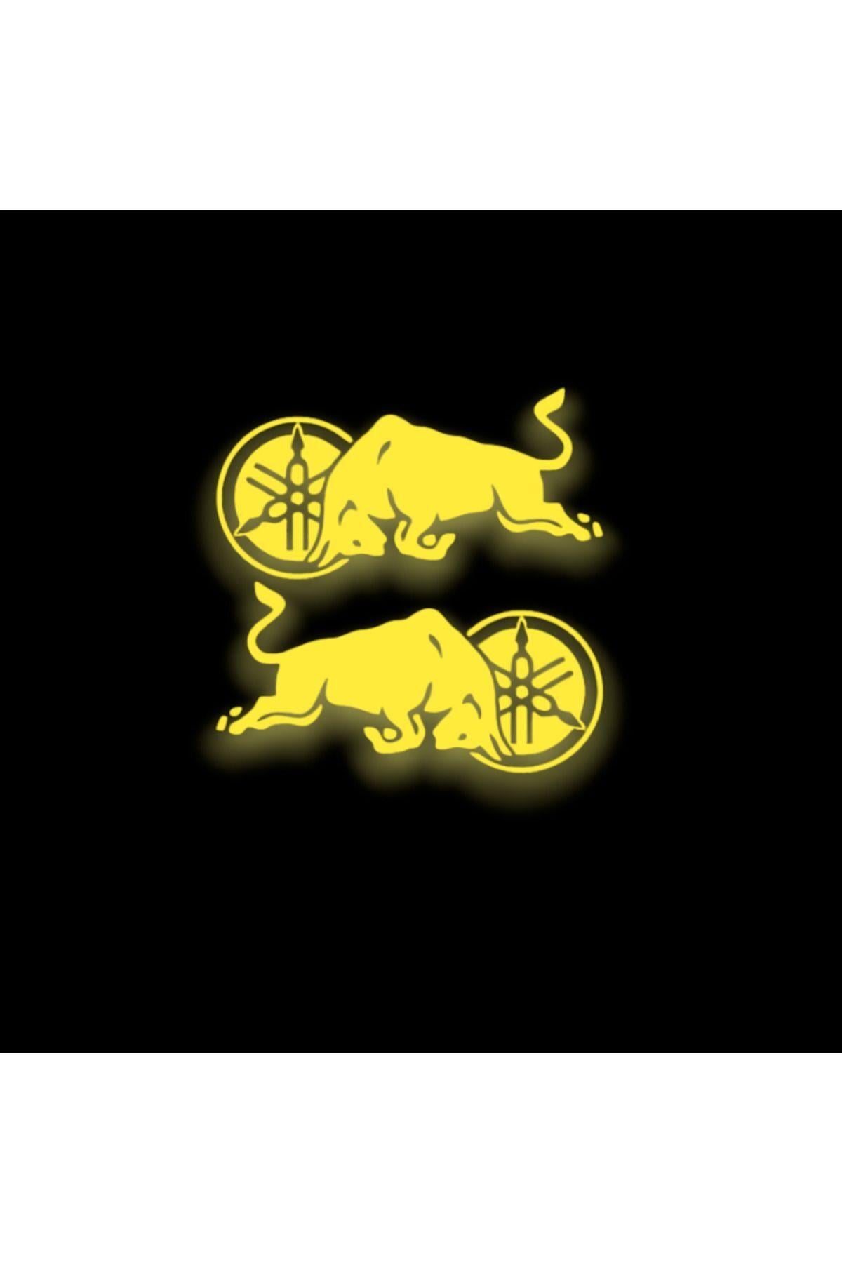 Yamaha Redbull Bull Sticker 15cm*7.5cm X 2 Pieces Reflective Yellow