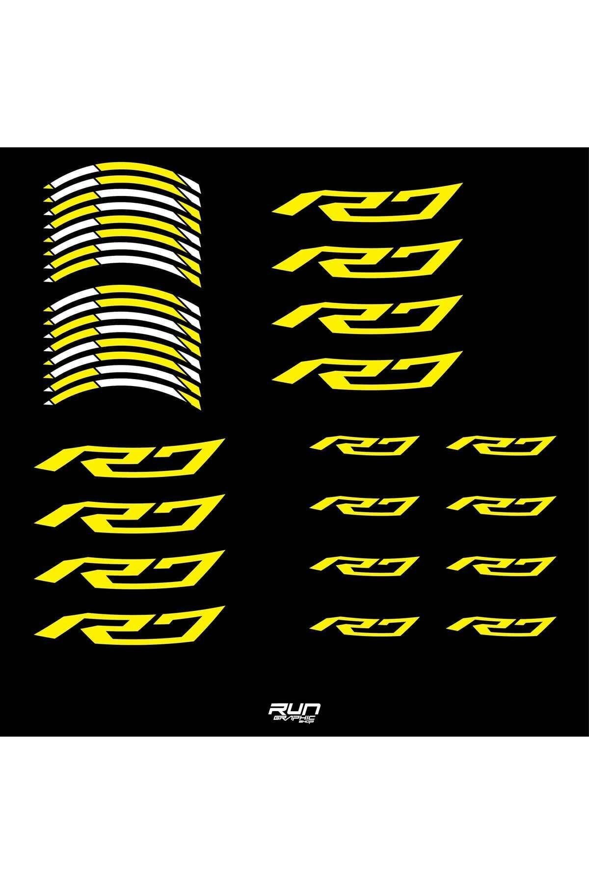 Yamaha YZF R7 Yellow Rim Stripe Sticker Compatible