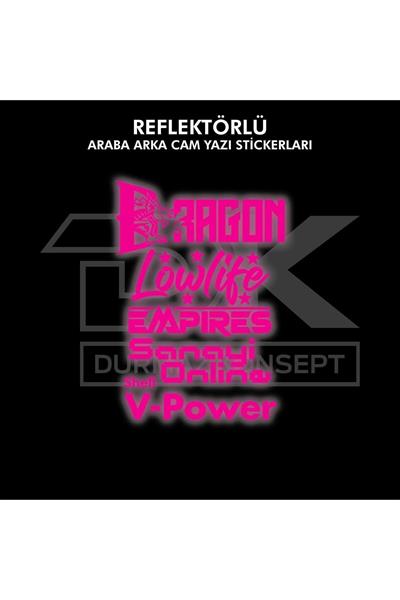 CAR REAR WINDOW REFLECTIVE STICKERS WHITE RED BLUE YELLOW NEON GREEN PINK