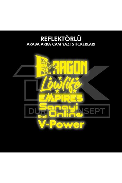 CAR REAR WINDOW REFLECTIVE STICKERS WHITE RED BLUE YELLOW NEON GREEN PINK