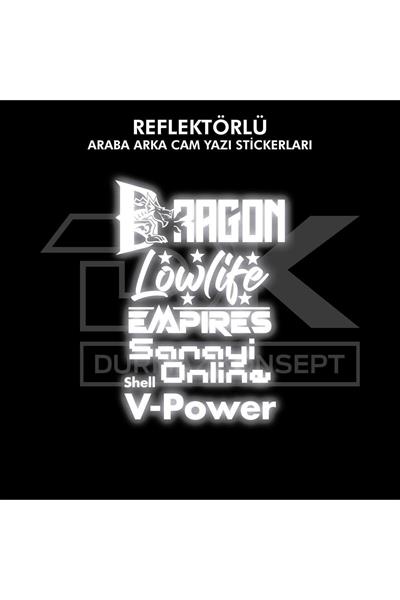 CAR REAR WINDOW REFLECTIVE STICKERS WHITE RED BLUE YELLOW NEON GREEN PINK