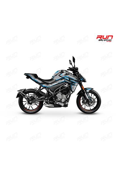 CF Moto NK 250 Mavi Cartoon Desenli Tam Kaplama Grafik Kiti, Motosiklet Sticker Seti