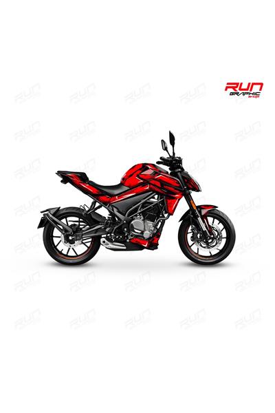CF Moto NK 250 Mavi Cartoon Desenli Tam Kaplama Grafik Kiti, Motosiklet Sticker Seti