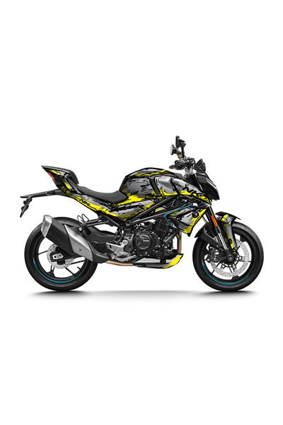 CF Moto NK 450 Sarı Cartoon Desenli Tam Kaplama Grafik Kiti, Motosiklet Sticker Seti