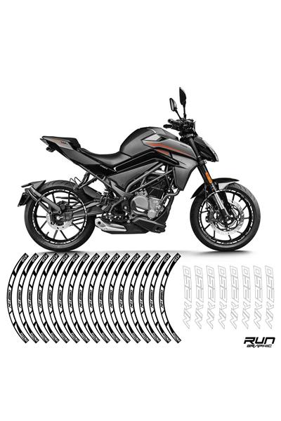 CFMOTO NK250 Motorcycle White Rim Stripe Inner Rim Lettering 17 Inch