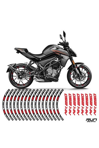 CFMOTO NK250 Motorcycle Red Rim Stripe Inner Rim Lettering 17 Inch Compatible