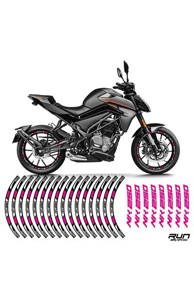CFMOTO NK250 Motorcycle Pink Rim Stripe Inner Rim Lettering 17 Inch Compatible
