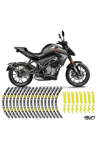 CFMOTO NK250 Motorcycle Yellow Rim Stripe Inner Rim Lettering 17 Inch