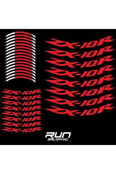 Honda Compatible Motorcycle Fireblade Red Rim Stripe Inner Rim Lettering 17 Inch