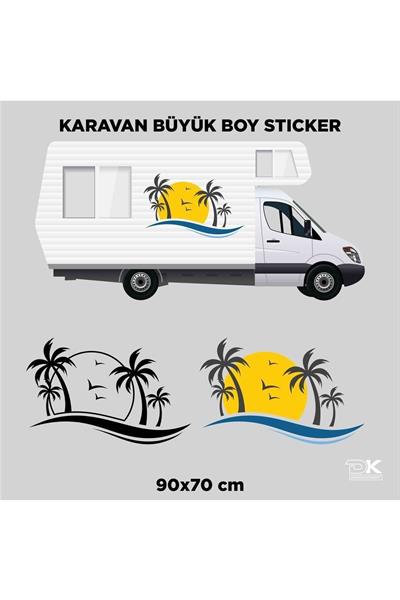 KARAVAN PALMİYE GÜNEŞLİ STİCKER