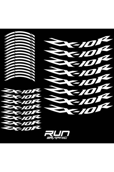 Kawasaki Motorcycle ZX10R White Rim Stripe Inner Rim Lettering 17 Inch