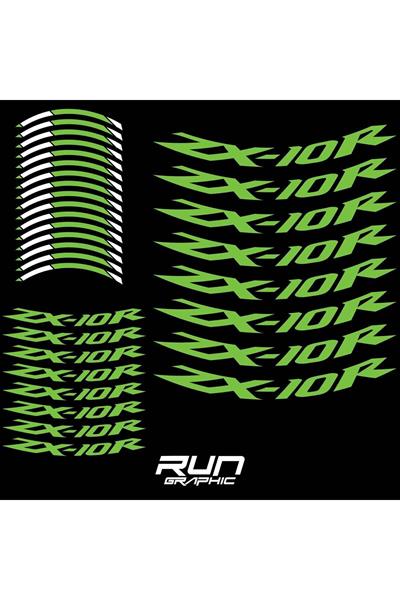 Kawasaki Motorcycle ZX10R Green Rim Stripe Inner Rim Lettering 17 Inch