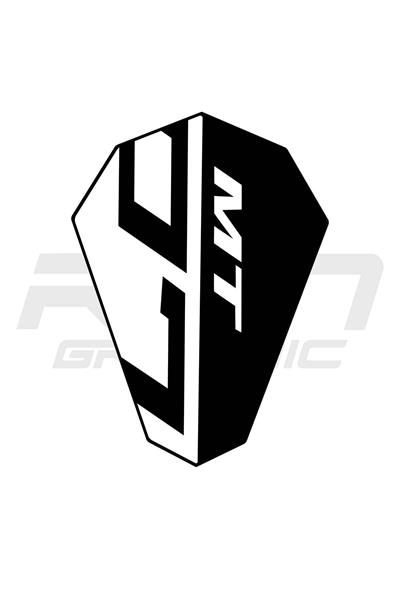 MT 07 2018-2019 Compatible White Metal Windshield Sticker