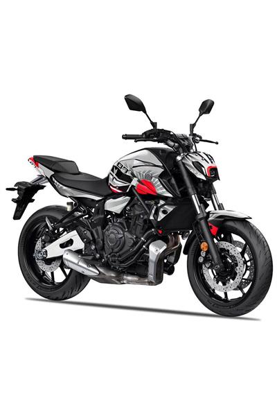 MT 07 2020-2023 Gray Red Moon Japan Full Body Kit Sticker Set